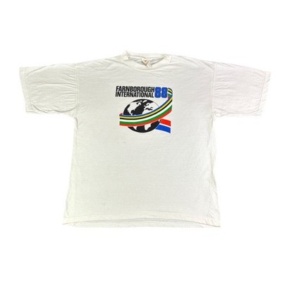 Farnborough International 88 T Shirt White Earth Globe Ribbons Mens XL Promo
