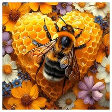 Diamond Art Kits for Adults, Bee Diamond Painting Kits for Beginner, 5D DIY Roun