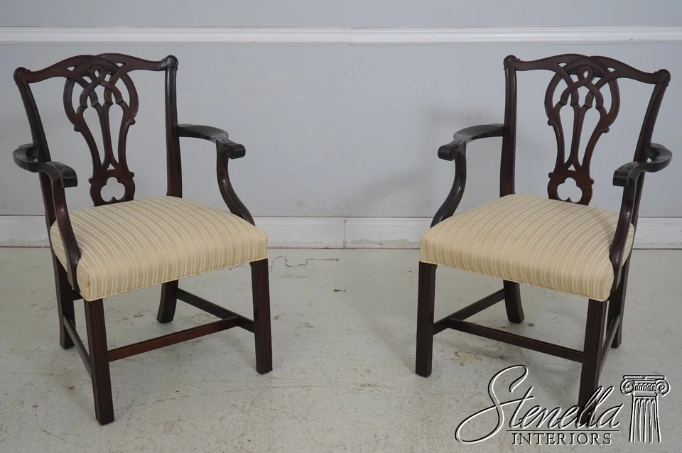 L69295: Juego de 8 sillas de comedor coloniales Williamsburg caoba STICKLEY Foto 2 de 4