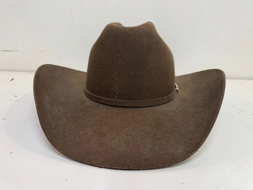 Stetson 4X Buffalo 100% Lana Fieltro Marrón Vaquero 62 7 3/4” Hecho en EE. UU. Foto 3 de 4
