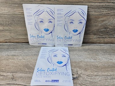 Bio Miracle Face Sheet Mask Silver Coated Detoxifying Facial 3Pack