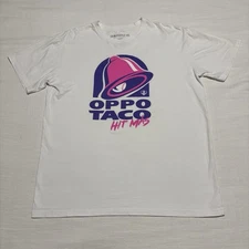 Men’s Baseball Lifestyle 101 Oppo Taco Hit Mas Tee White Size Large Taco Bell