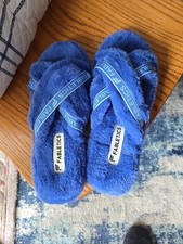 Fabletics blue Snug Strap Slipper Fuzzy Women Size 9