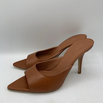 Gia Borghini Perni 04 Sandals Womens Size 10 Python Caramel Leather Mule Heels