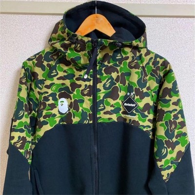 A Bathing Ape Rare Men Jacket Bape Fcrb Ventilation Hoodie Black Xl Limited Edit