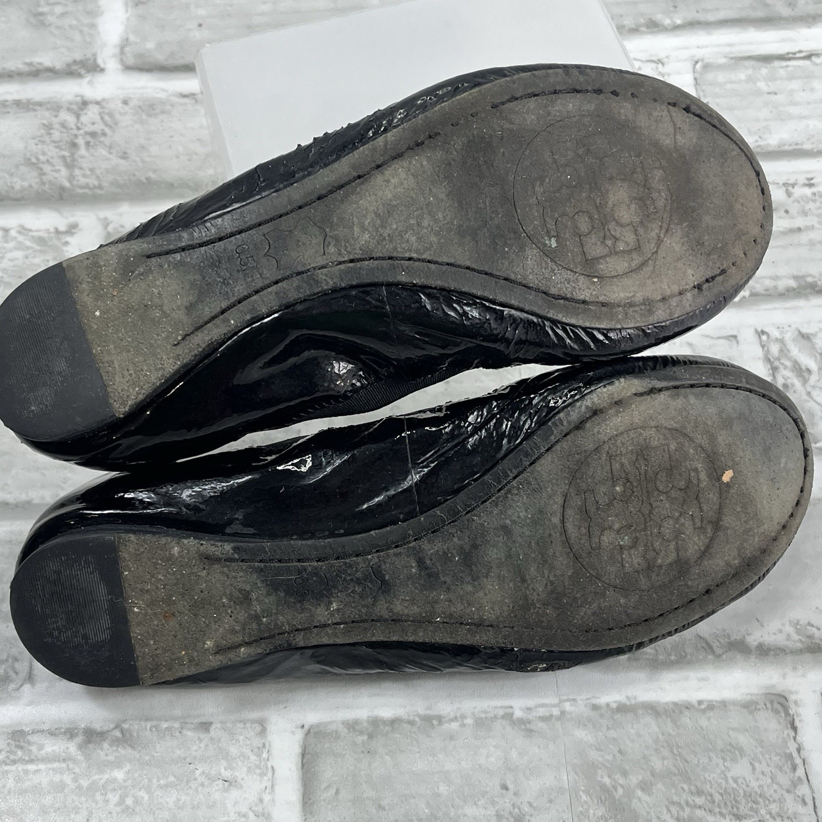 Tory Burch Caroline Women's Size 6.5 M Black Patent Leather Ballet Flats Shoes thumbnail 9