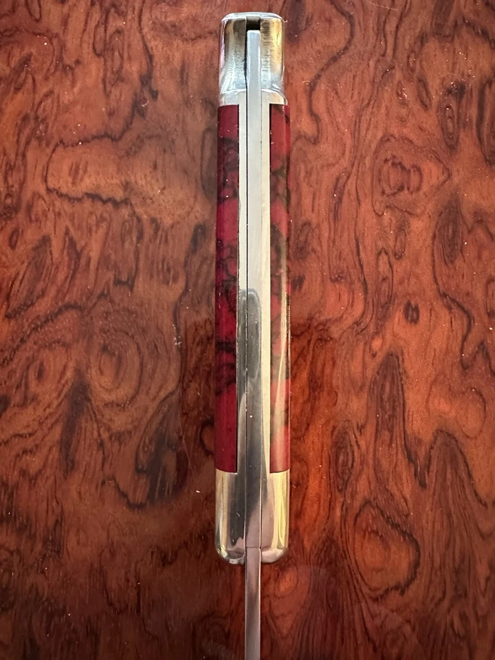 Красивый заказной Buck 110, с композитными ручками из яшмы. Серебряные валики Nichol. - Изображение 2 из 4