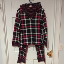 Vera Bradley Pajama 2 Piece Pajama Set Button Down, Red, Medium