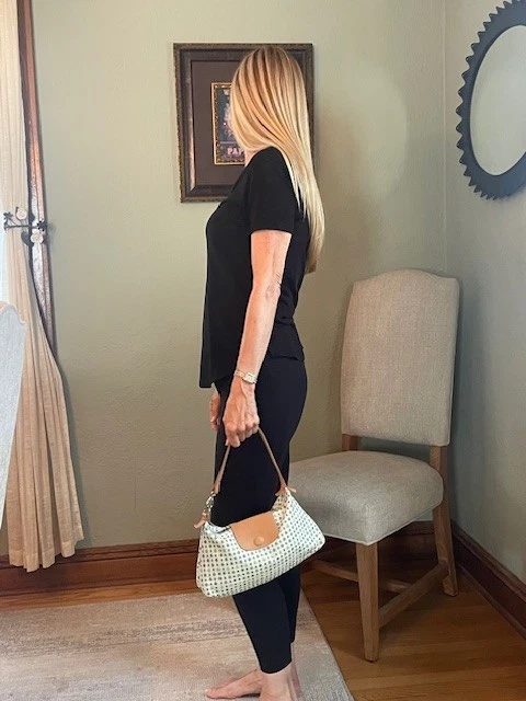 Bolso de Hombro Longchamp Paris Lona y Cuero Lunares-Hecho en Francia-Vendedor de EE. UU. Foto 4 de 4