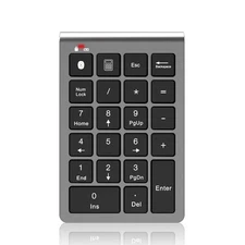 Bluetooth Number Pad Wireless & Wired 10 Key USB Keypad Two in One, Rechargea...