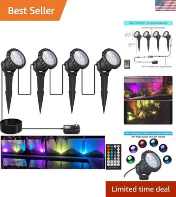 Spotlights Outdoor, RGB Color Changing Landscape Lights 12W 800lm 120V Plug i...