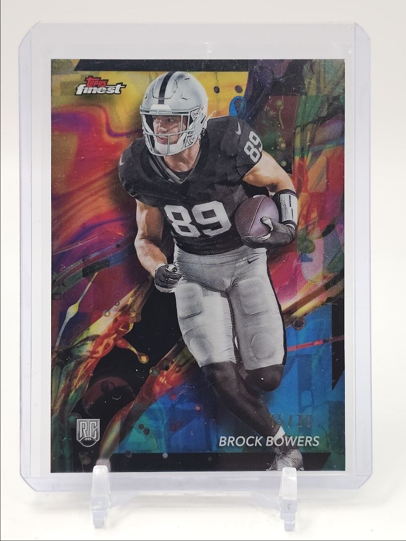 BROCK BOWERS 2024 TOPPS FINEST COMMON ROOKIE OIL SPILL #82 RC /20 Q3292