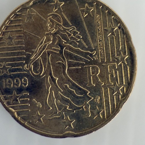 4 1999 RF 20 Euro Cent -Rare-France. Have Not Been Clean Original Conditon - Picture 4 of 14
