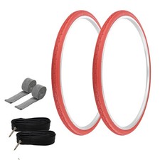 PRO TIRES 700 x 35 Red P-1180 W/TUBES RIM STRIPS 48mm Presta Valve