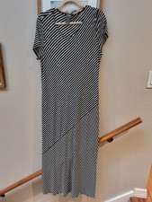 Travelers by Chico's Striped Acetate Stretch Dress Size 3 - Made in USA