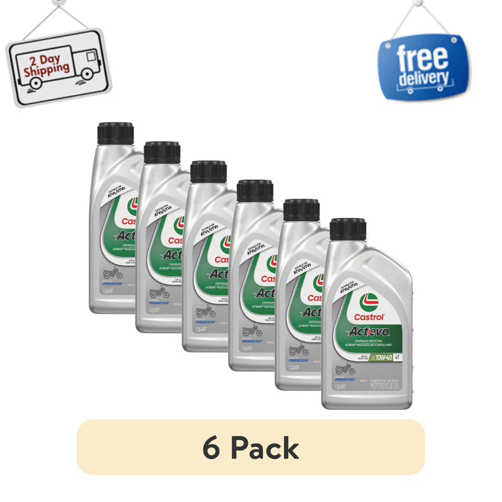 6-Pack Castrol Actevo 4T 10W-40 Part Synthetic Motorcycle Oil, 1 Quart Bottles