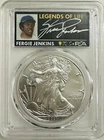 2021 (P) SILVER EAGLE PCGS MS70 FERGIE JENKINS SIGNED First Strike Type 1 #403