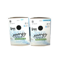 New 4 Pairs Women's Leggs Sheer Energy Black Control Top Pantyhose Tights B