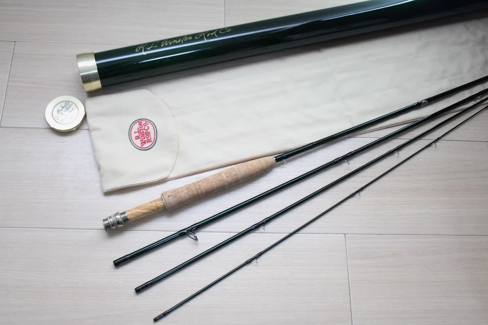 R.L. Winston Boron IIIx 9' 5wt caña de mosca 4 piezas asiento de madera de anciano excelente con tubo D58 Foto 2 de 4