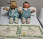 2 Coleco Cabbage Patch 1982 Preemie Boy Dolls Henry William, William Walter