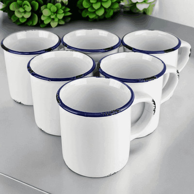 6 Cappuccino Tassen Set Kaffeetassen Keramik Tee Kaffee Mug Pott Groß 300ml