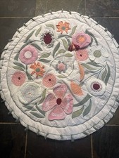 Rnd Floral Baby Play Mat Wyściełany brzuch Czas Aktywność Dywan Frędzle Pastelowy różowy zielony