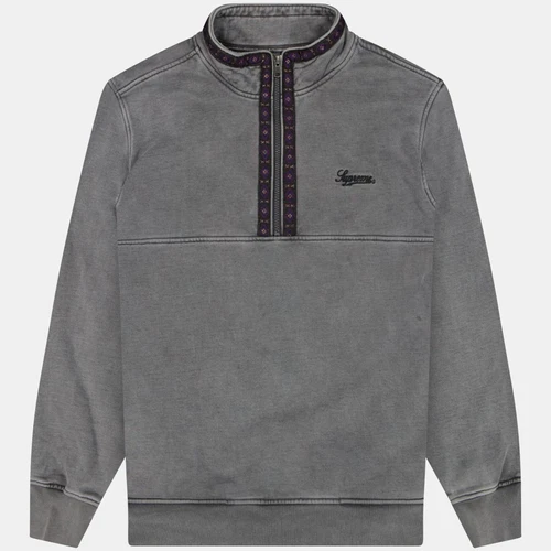 Sweat demi zip gris surteint Supreme Taille Meduim / Taille M / Homme / Gre...