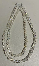 Vintage - Double Stranded - Faceted Crystals-Necklace - 17 and 15 inches