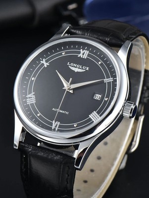 LONGLUX man watch mechanical watches simple versatile date waterproof leather