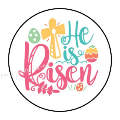 10cm Auto-Aufkleber Sticker Decal Laptop Farbe He Risen Easter bunt Rund R2441