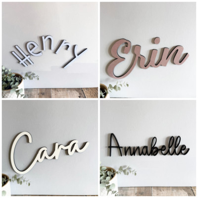 Individuelle 30cm Wand Namensschilder | Haus Kinderzimmer Schlafzimmer verschiedene Farben