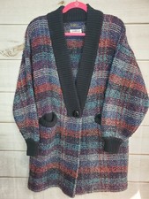 LeRoy Knitwear Striped Chunky Quality Knit Cardigan Granny Sweater Vintage 70s