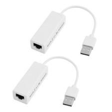 PC USB 2.0 to RJ45 Ethernet Adapter Converter LAN Connecter White 2pcs