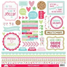 Scrapbooking Crafts 12X12 Stickers Doodlebug Milk & Cookies Christmas Santa HoHo