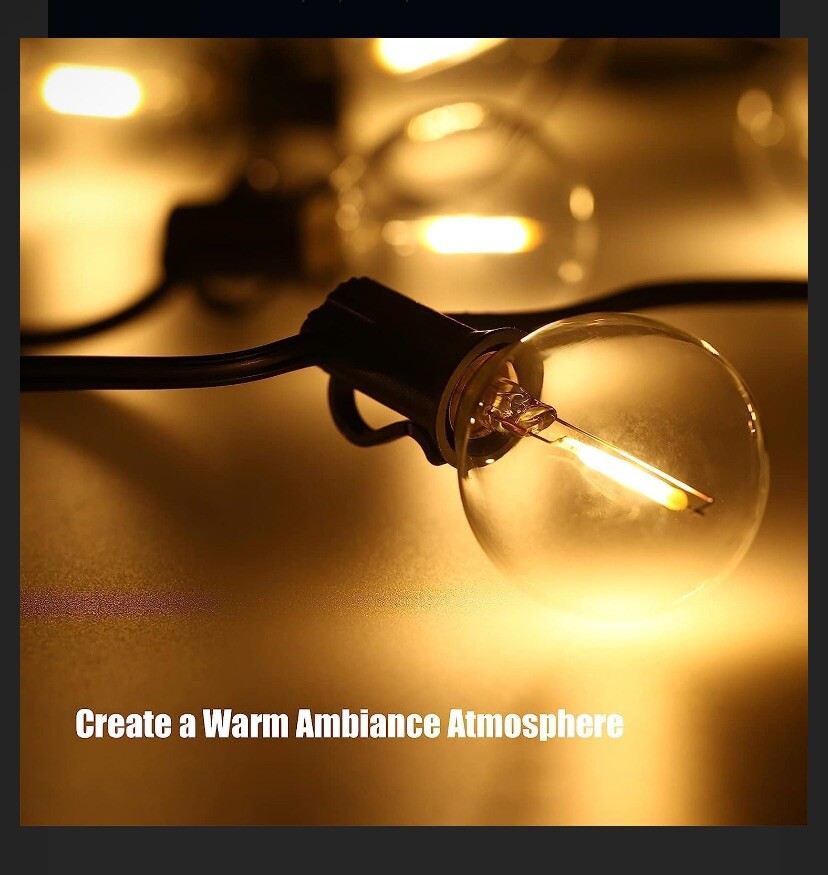 50 Pack G40 LED Bulbs, 0.6W LED Bulbs with E12 Base