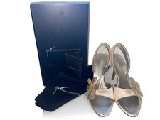 GIUSEPPE ZANOTTI VICINI VINTAGE WOMANS HIGH HEELS SHOES ITALY 38 RASO DOPPIATO