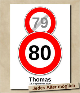 Verkehrszeichen Bild 80 85 90 Geburtstag Opa Oma Geschenk Personliches Schild Ebay