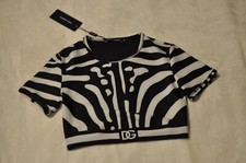 Dolce&Gabbana Short Sleeve Printed T-Shirt, Black and White Zebra Print