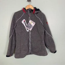 Refrigiwear Women's Extreme Sweater Jacket Gray Zip Up Size Medium 9480R