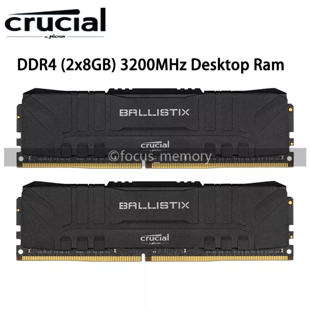 Crucial Ballistix 16GB 2x8GB PC4 25600 Ram DDR4 3200 Desktop