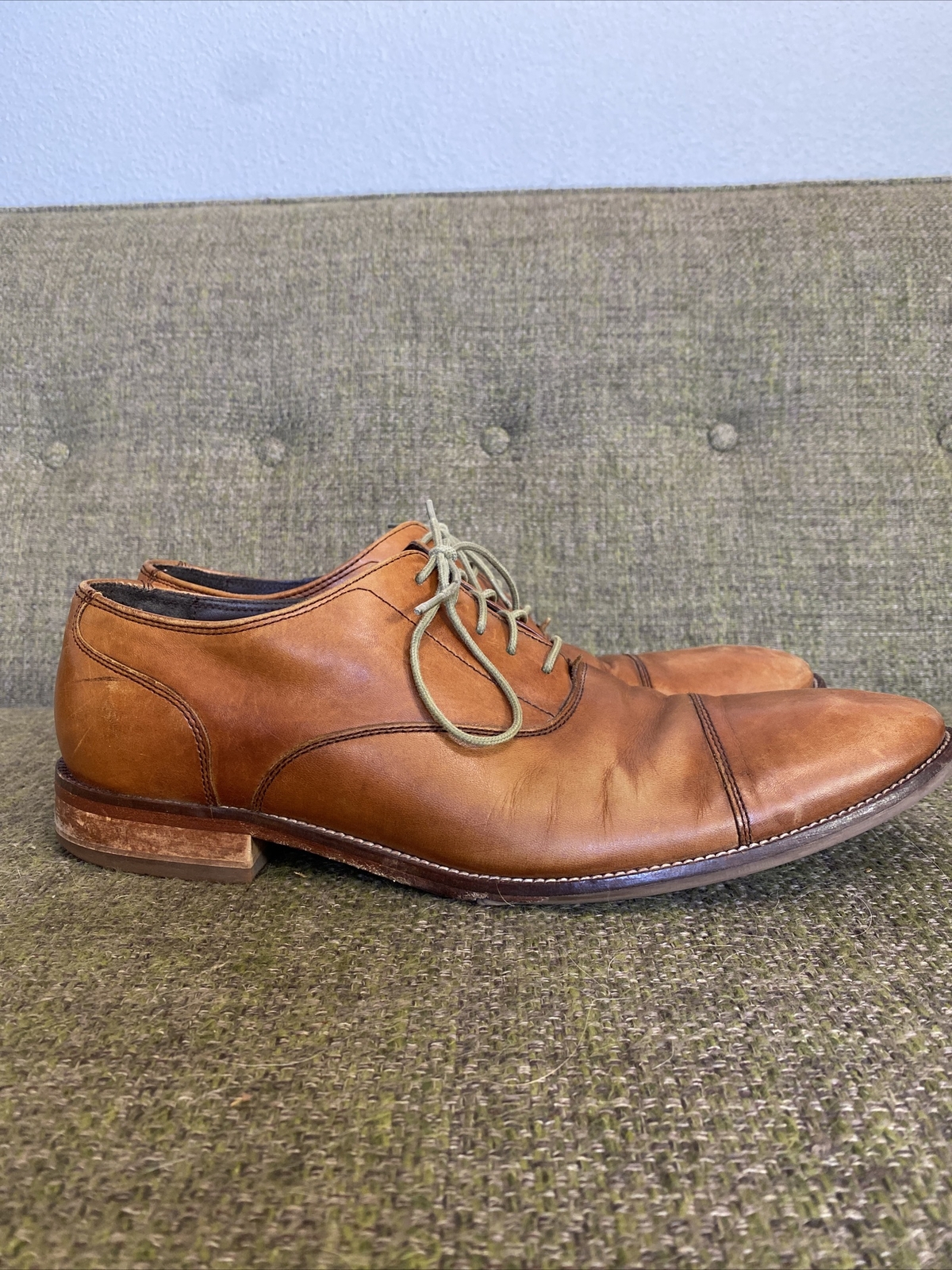 SAOLA Scarpe Oxford Cole Haan da uomo Williams Cap C12337 marroni in pelle con lacci taglia 9 5