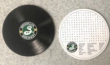 2 (TWO) Brooklyn Brewery Record Album Word Search Beer Coasters - New