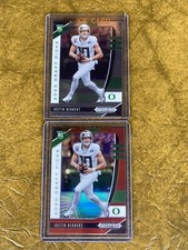 2X JUSTIN HERBERT 2020 PANINI PRIZM DRAFT LOT RED PRIZM REFRACTOR! SIL BASE~BIN!