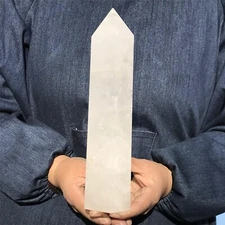 3.19LB Natural  white crystal Quartz obelisk crystal Reiki healing