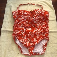 Lands End Women's Plus Halter One Piece Swimsuit TROPICAL FLORAL SIZE: 26W NEW