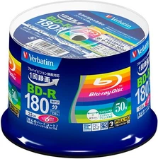 50 Verbatim Blank Blu-ray Discs 25GB 6x BD-R bluray VBR130RP50V4 Spindle New F/S