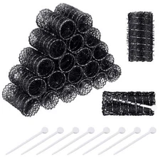 Hair Curler Rollers and Picks Set for Women and Girls - 20 Mesh Rollers 20 Pl...