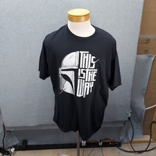 The Mandalorian This is the Way Helmet Logo T-Shirt 3XL White Logo Scifi