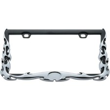 United Pacific 50038 3d Chrome Flame License Plate Frame - 1 Unit