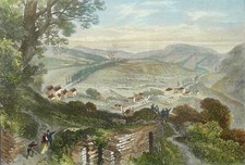 FORBACH / SAARBRÜCKEN - Gesamtansicht - kolorierter Holzstich 1870